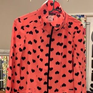 Heart soul zip up scrub jacket